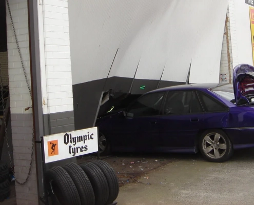 A Car Crash the Wall