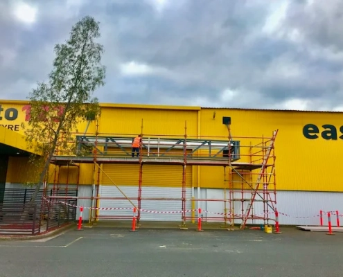 A Worker on Scaffholding